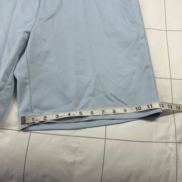 Peter Millar Shorts Mens 38 Crown Sport Blue White Houndstooth Golf Preppy Chino - Picture 12 of 12